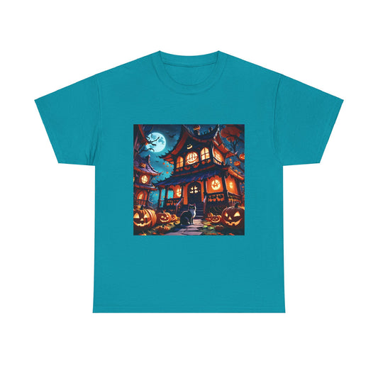 HALLOWEEN CAT HOUSE - Unisex Heavy Cotton T-Shirt